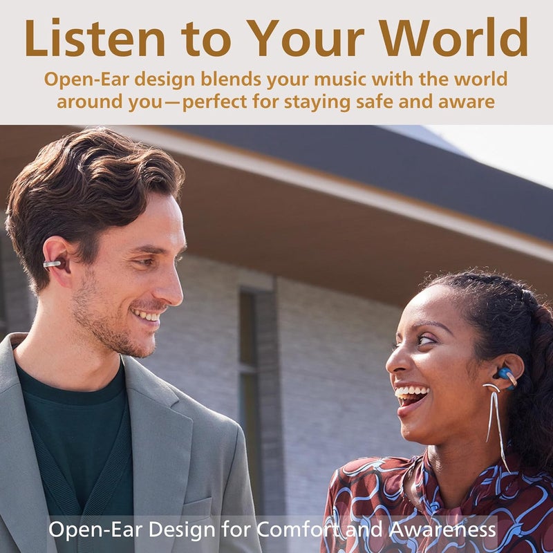 JVC Nearphones Open Ear True Wireless Headphones - Open Ear Earbuds - Bluetooth 5.3-24H Playback - IPX4 Water Resistant - Built-in Mic - Awareness & Comfort - Ear Clip Earbuds - HANP1T - Image 2